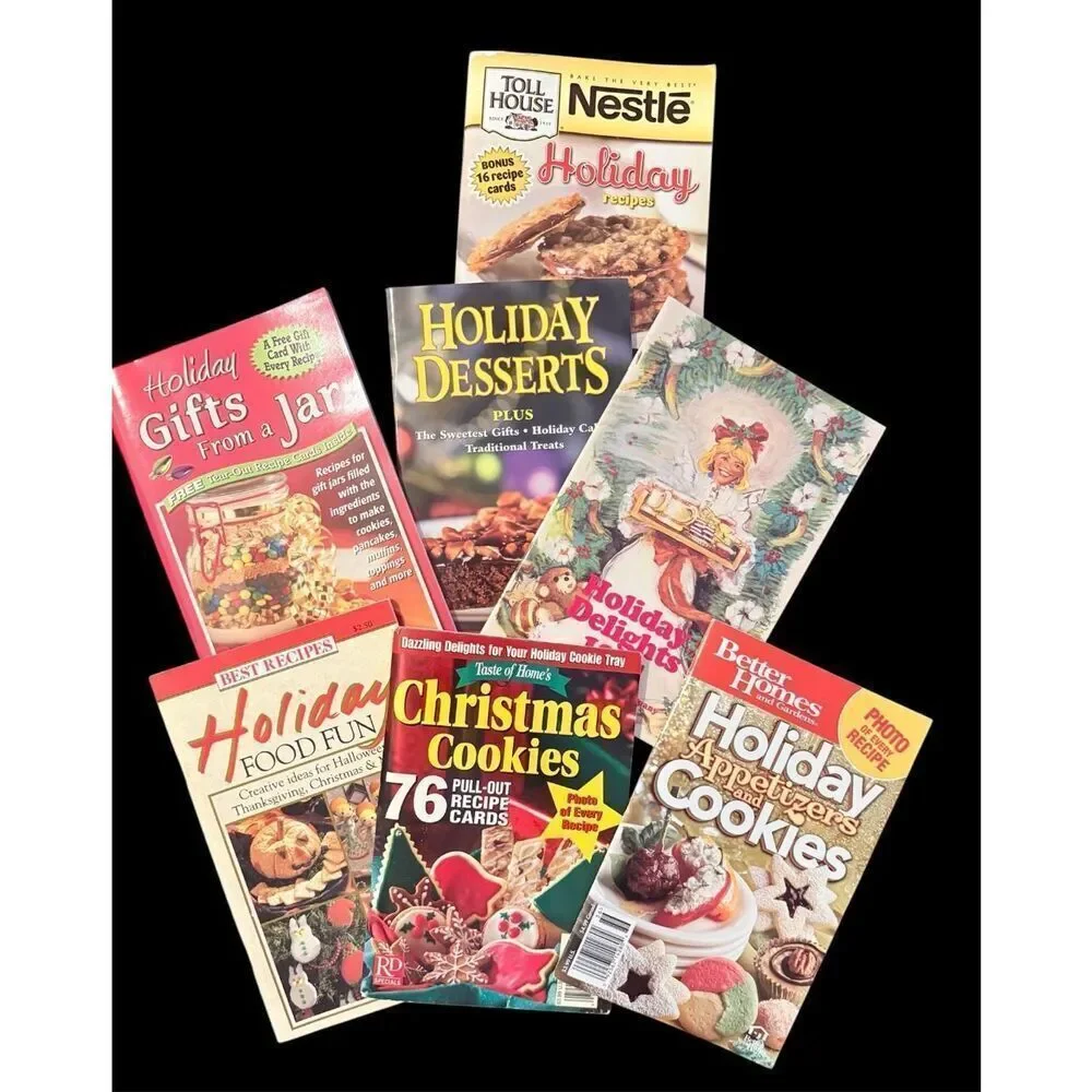 Holiday Cookbooks Vintage Set of 7 Collectible Lot